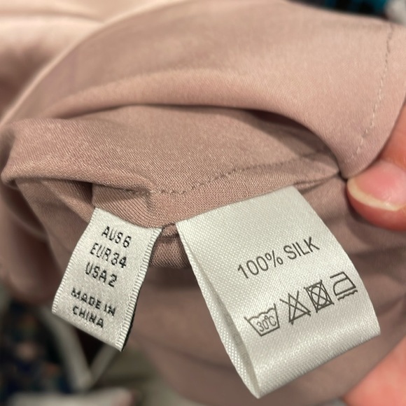 100% silk mauve dress size 2 NWT slip dress - Picture 3 of 6